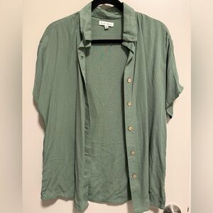 Green Button-Up Shirt